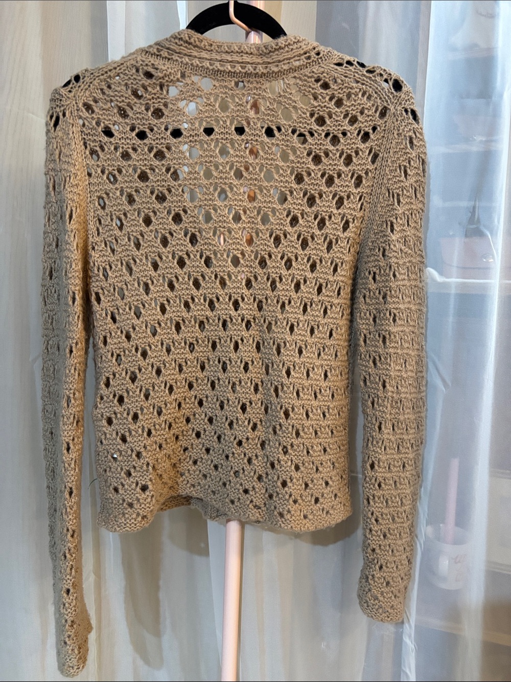 VINCE Crochet Wool Cashmere Blend Cardigan - Picture 6 of 9